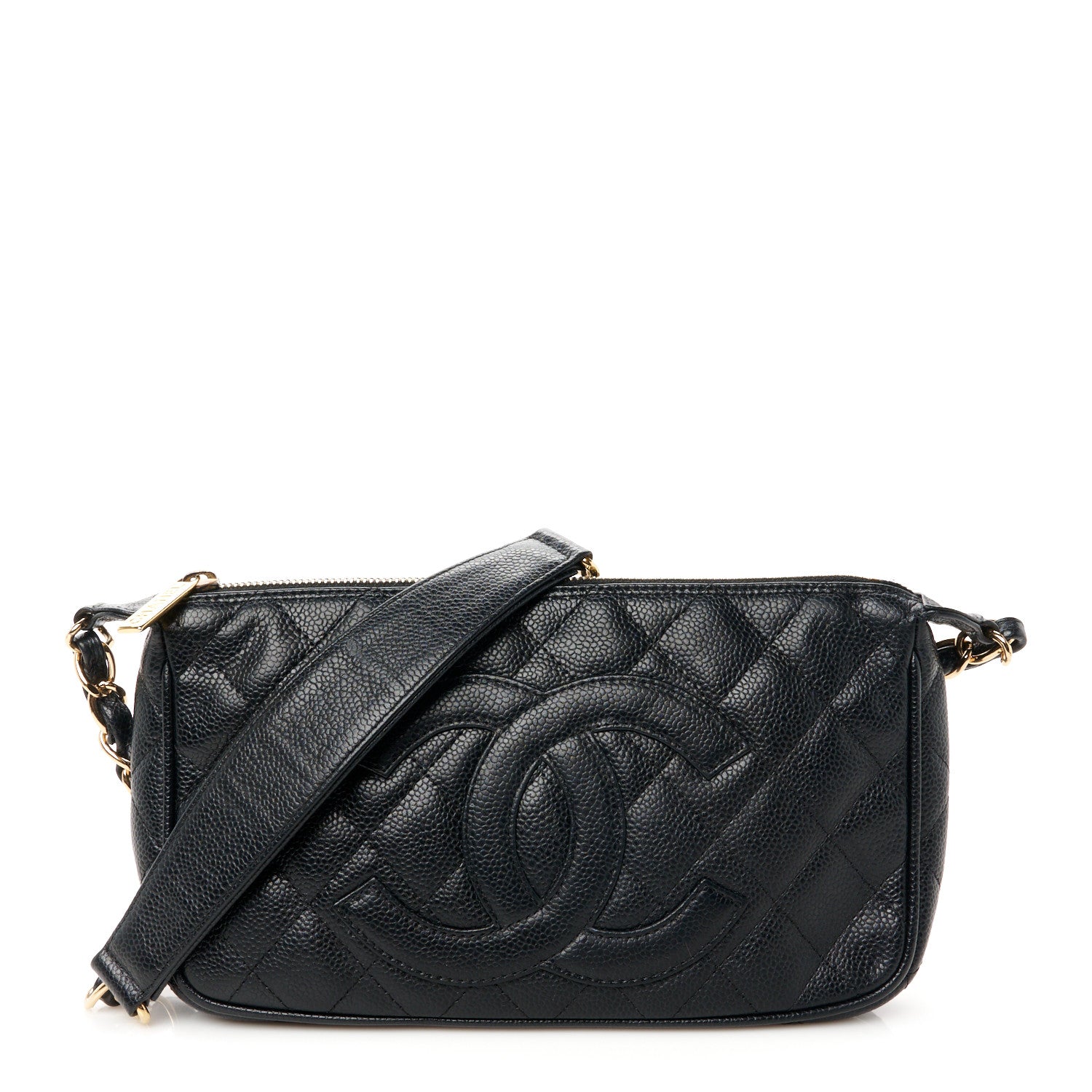 Chanel Caviar Quilted CC Shoulder Bag Black 1 of 12