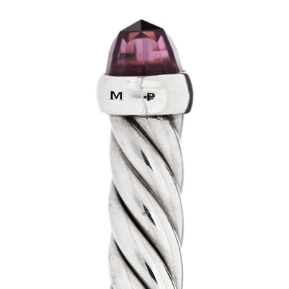 David Yurman Sterling Silver 14K Yellow Gold Garnet 4mm Cable Flex Bracelet 4 of 6