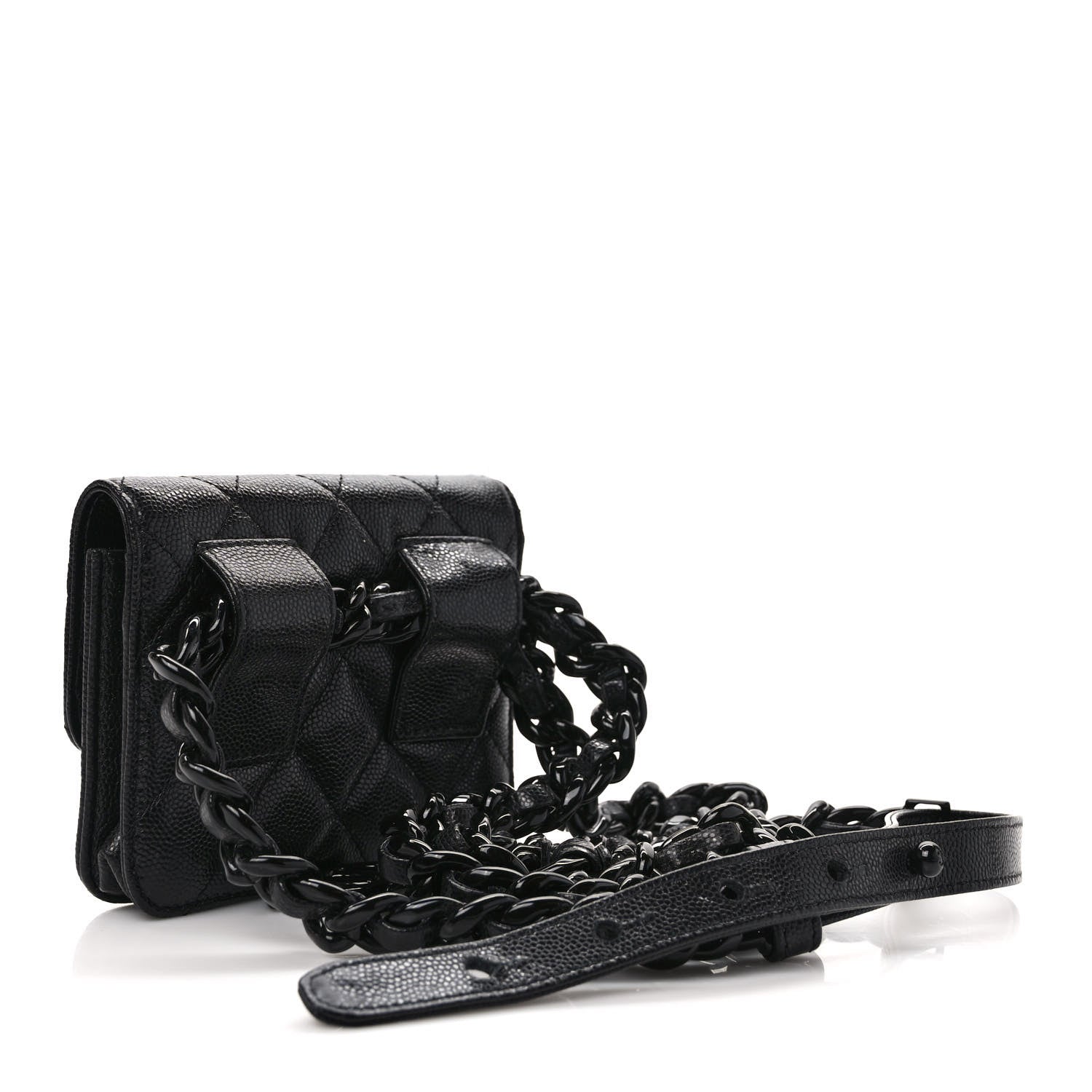 Chanel Caviar Quilted My Everything Belt Flap Card Holder Black 2 of 8