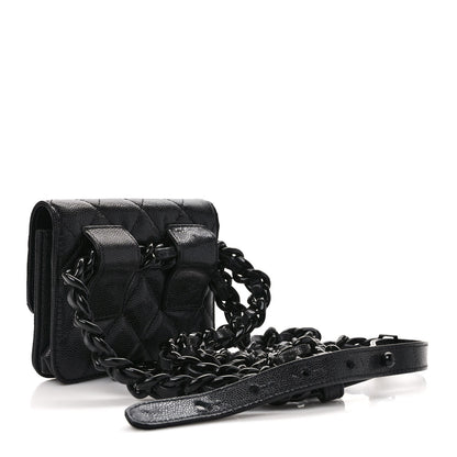 Chanel Caviar Quilted My Everything Belt Flap Card Holder Black 2 of 8