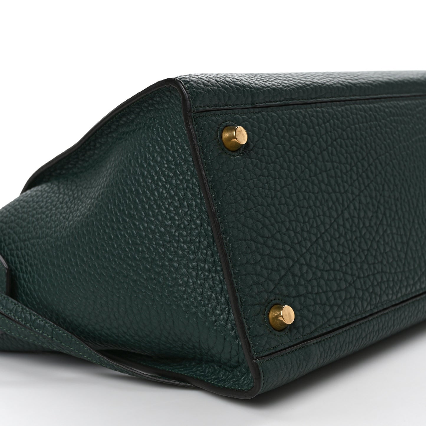 Bullhide Calfskin Small Ring Bag Dark Green