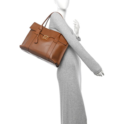Salvatore Ferragamo Calfskin Large Sookie Satchel Brown 2 of 9