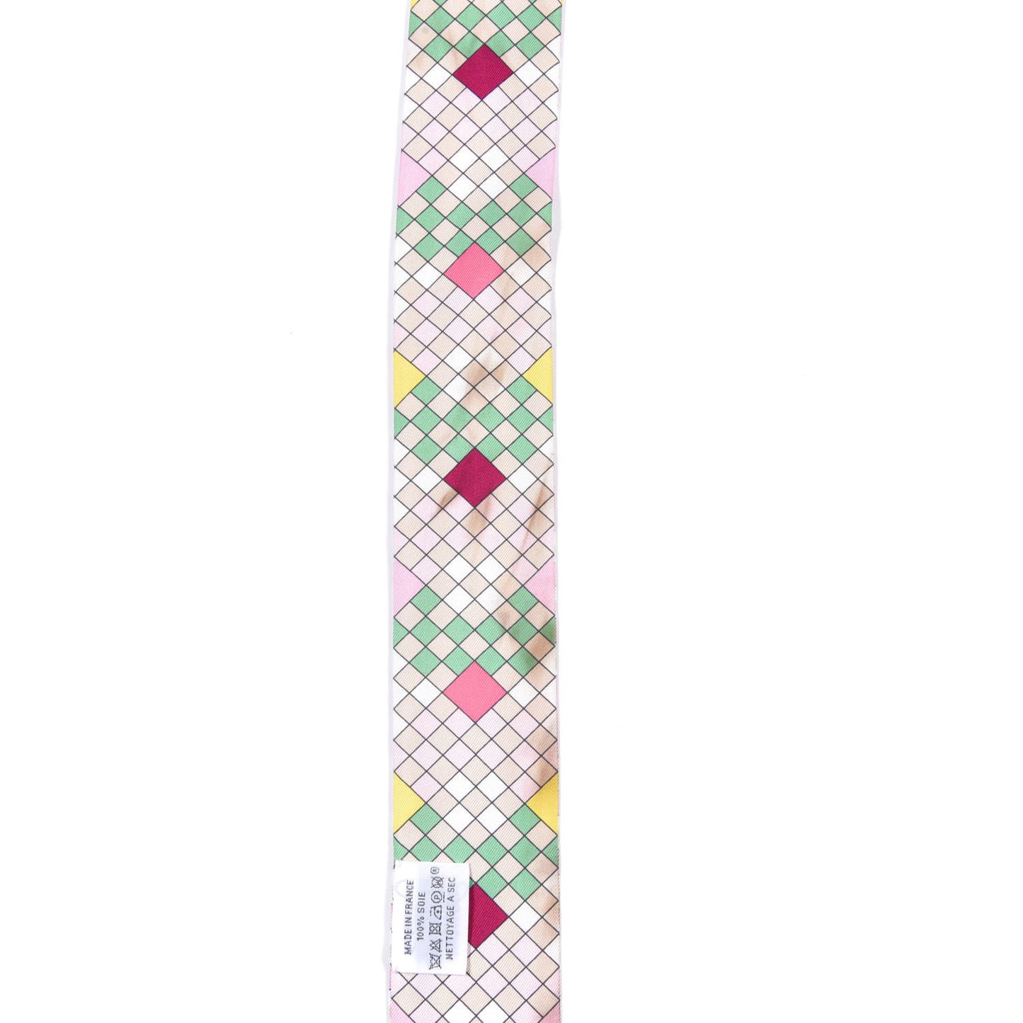 Silk Colliers De Chiens Remix Twilly Rose Vert Jaune