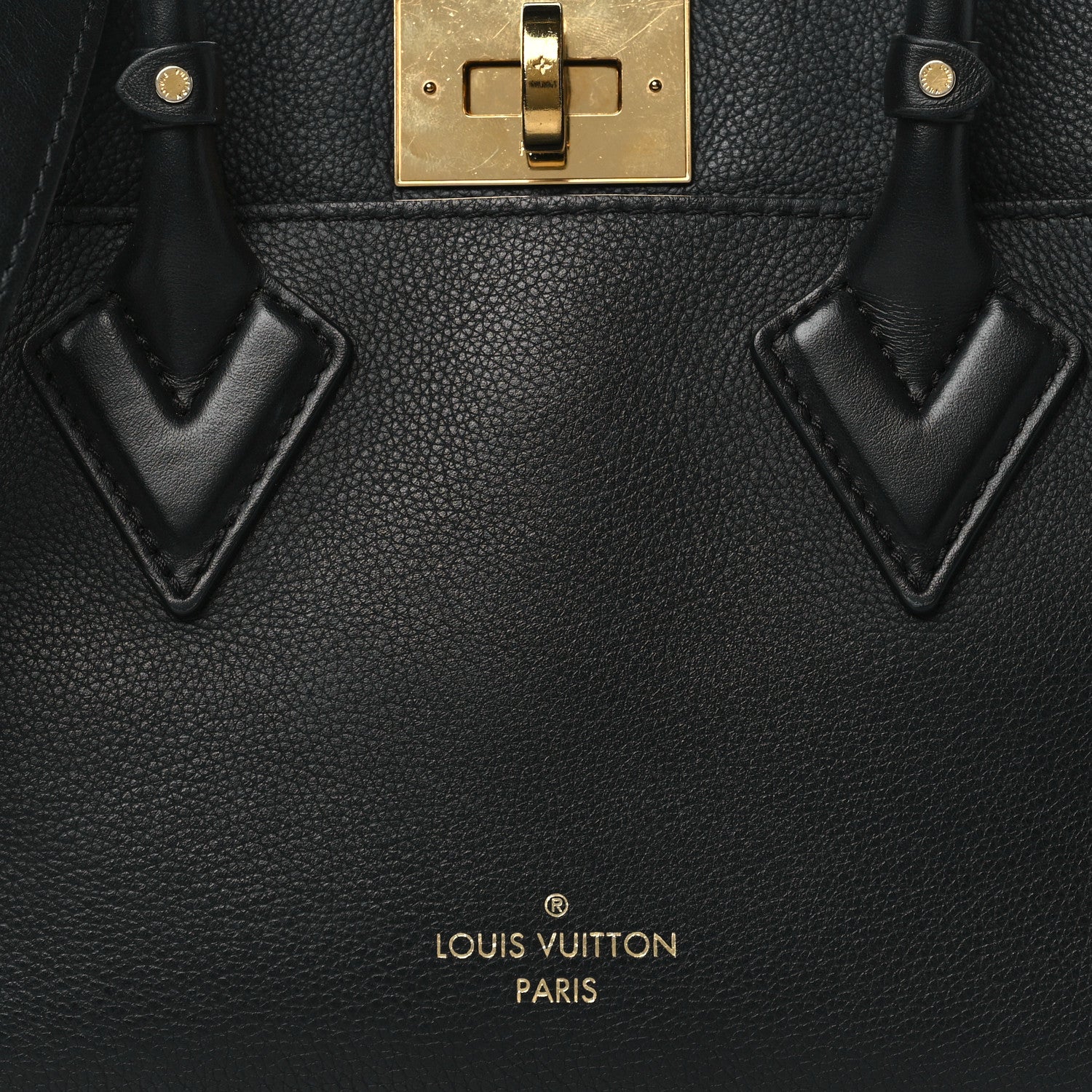 Louis Vuitton Calfskin Monogram On My Side PM Black 7 of 10