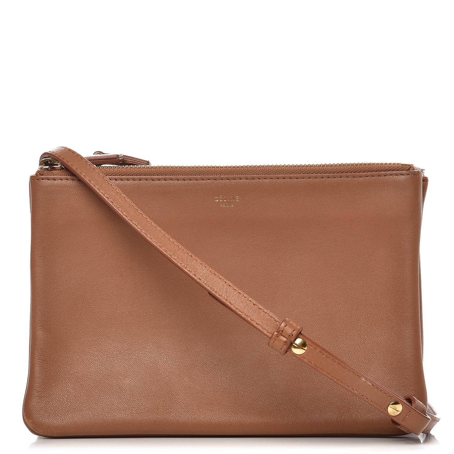 Lambskin Small Trio Crossbody Bag Tan