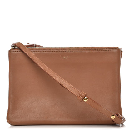 Celine Lambskin Small Trio Crossbody Bag Tan 1 of 11
