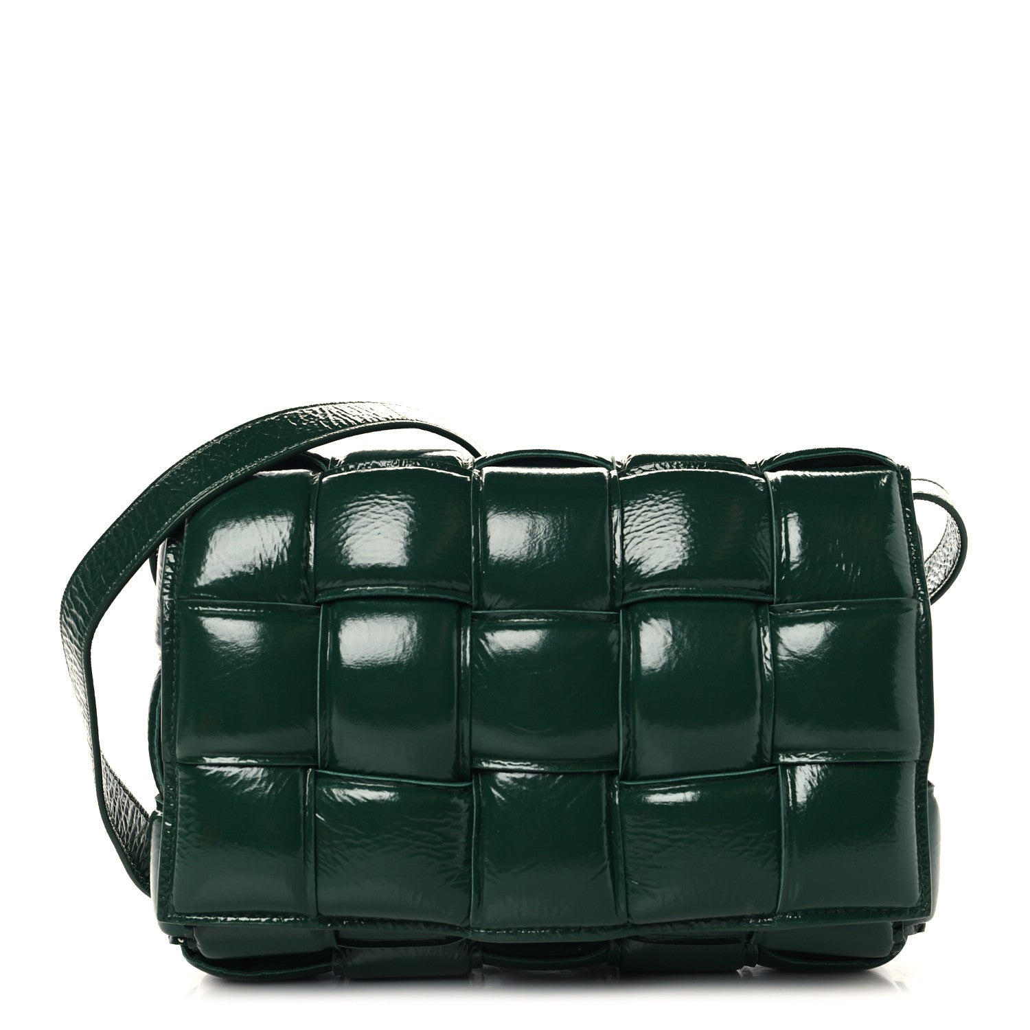 Bottega Veneta Textured Deerskin Maxi Intrecciato Padded Cassette Crossbody Bag Raintree 1 of 8