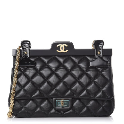 Chanel Aged Calfskin Quilted 2.55 Reissue 225 Hanger Flap Black 1 of 9