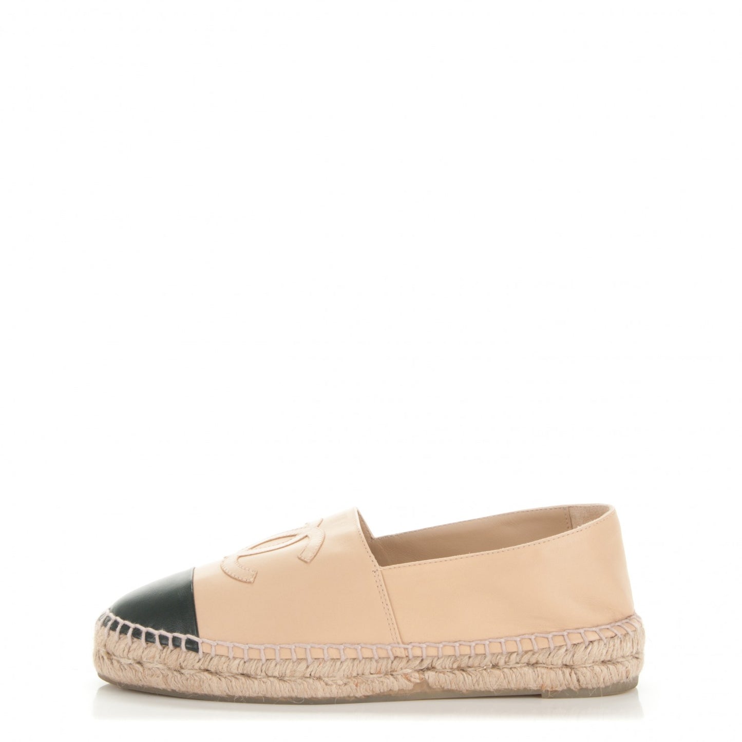 Lambskin CC Espadrilles 37 Beige Black