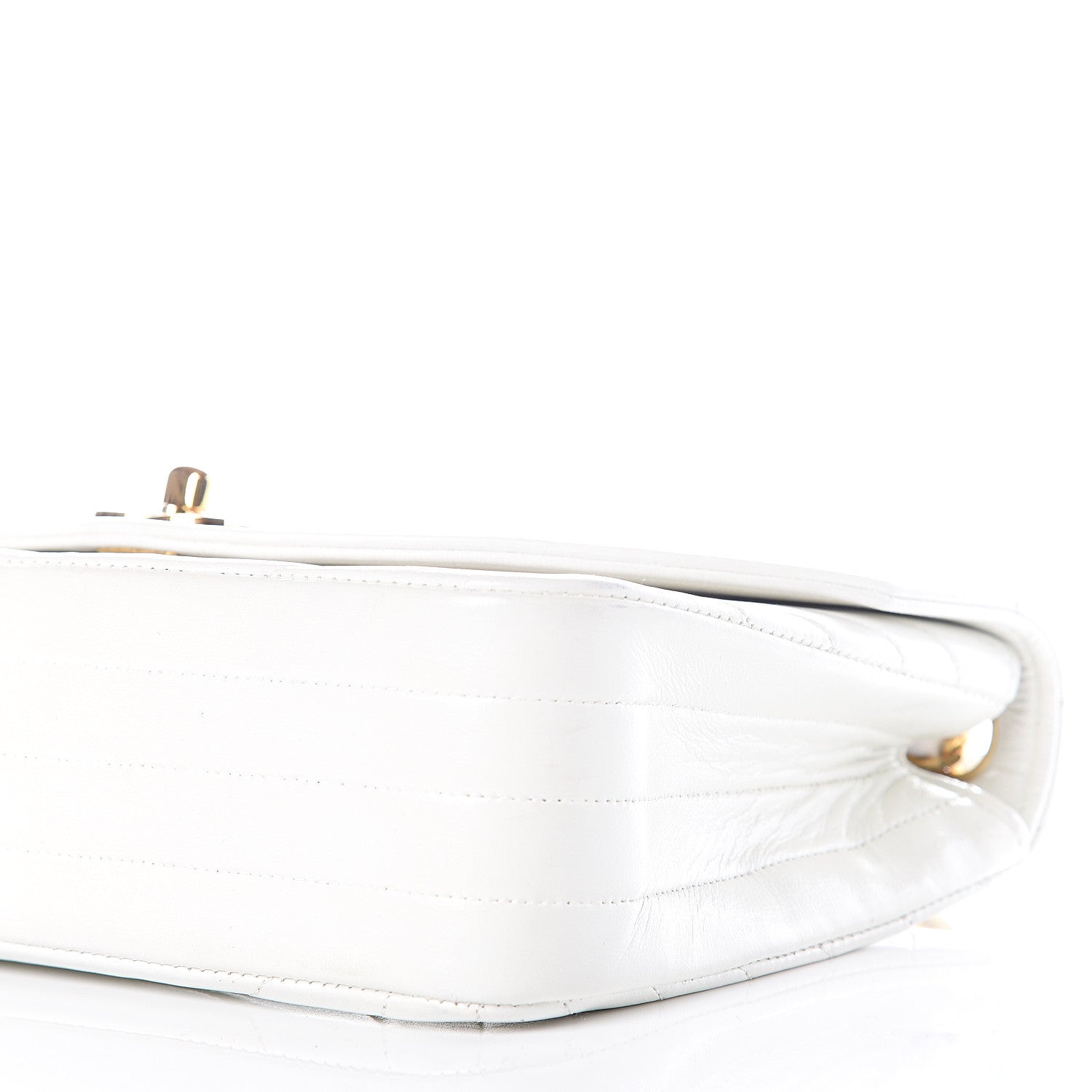 Chanel Lambskin Stitched Small Single Flap White 11 of 13