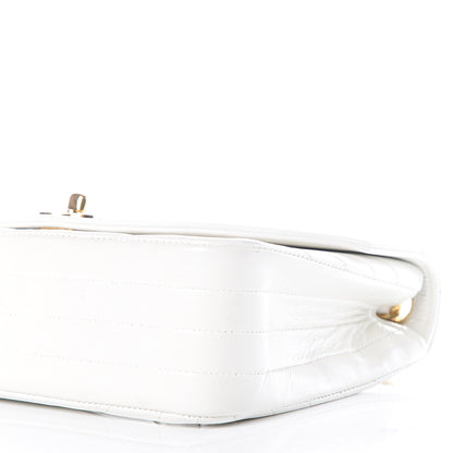 Chanel Lambskin Stitched Small Single Flap White 11 of 13