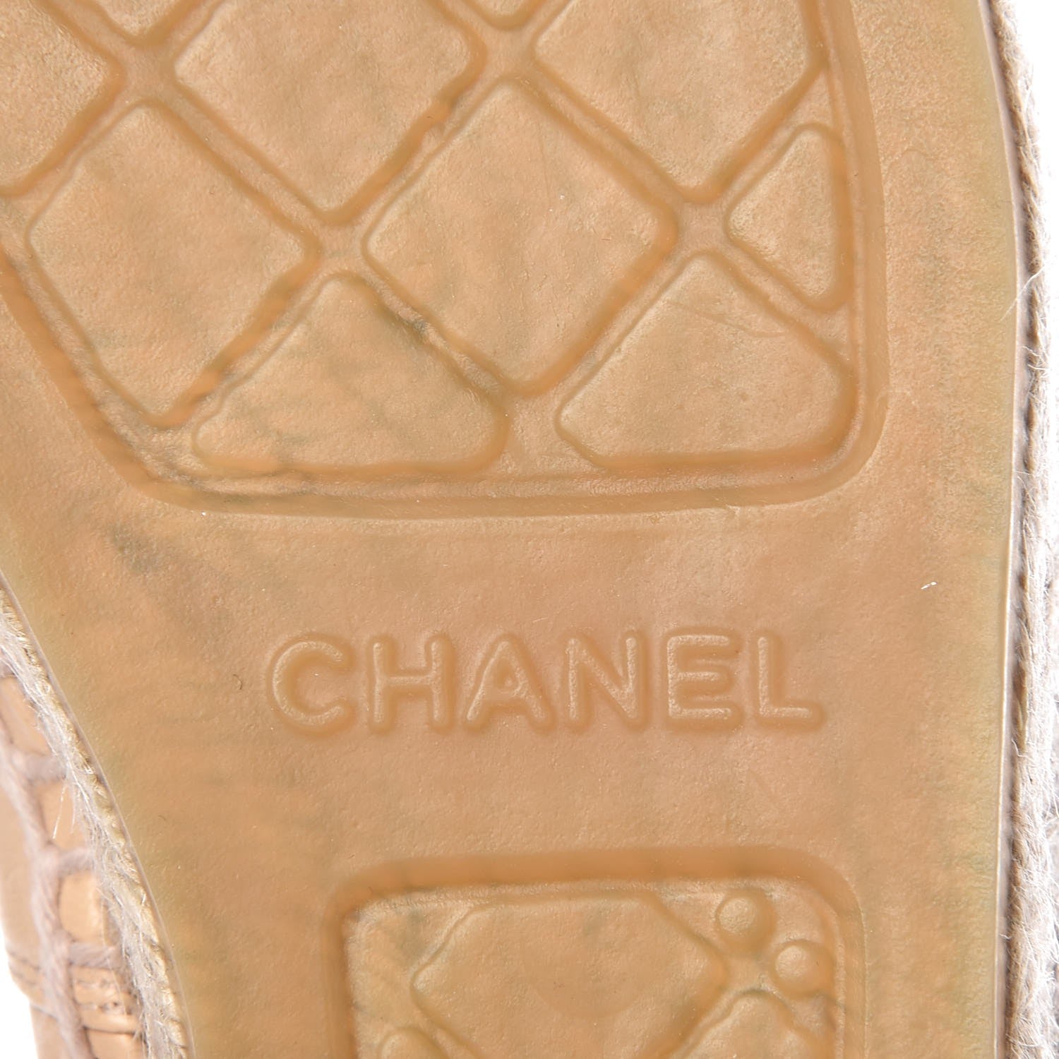 Chanel Lambskin CC Espadrilles 38 Beige Black 6 of 15