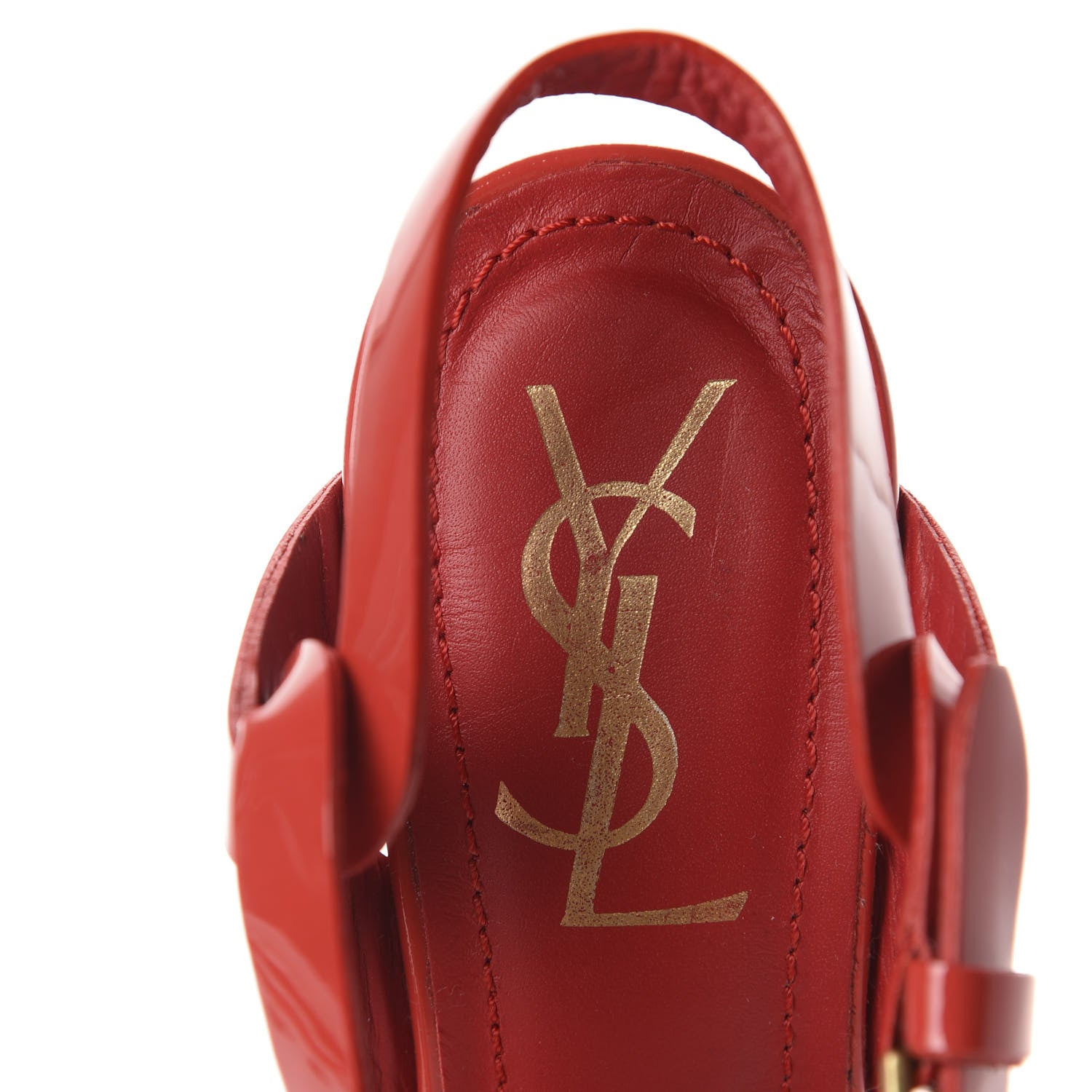 Saint Laurent Patent Tribute 75 Platform Sandals 37 Red 16 of 17