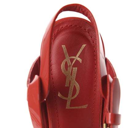 Saint Laurent Patent Tribute 75 Platform Sandals 37 Red 16 of 17