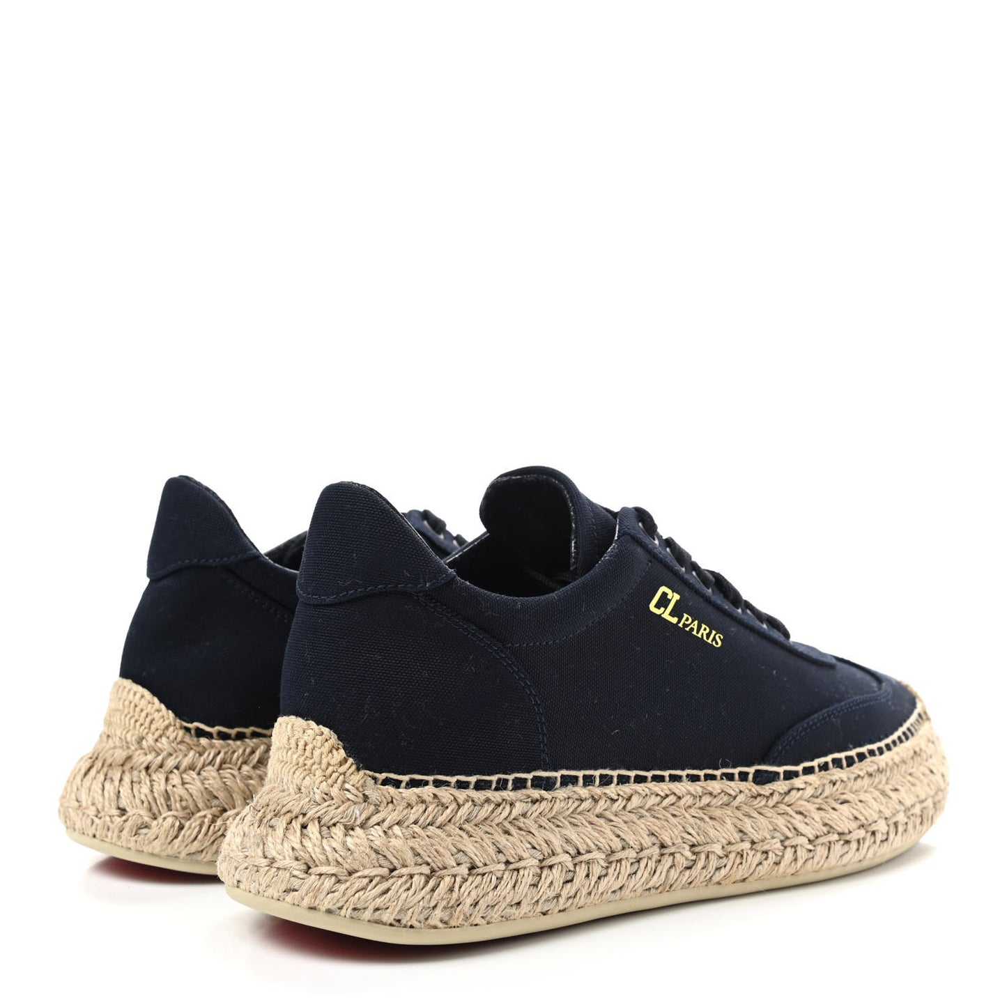 Toile Calfskin Espasneak Flat Sneaker 39 Navy