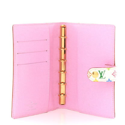 Louis Vuitton Monogram Multicolor Small Ring Agenda Cover White Litchi 5 of 9