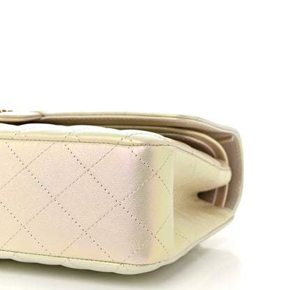 Chanel Iridescent Lambskin Quilted Medium Double Flap Ivory 10 of 11