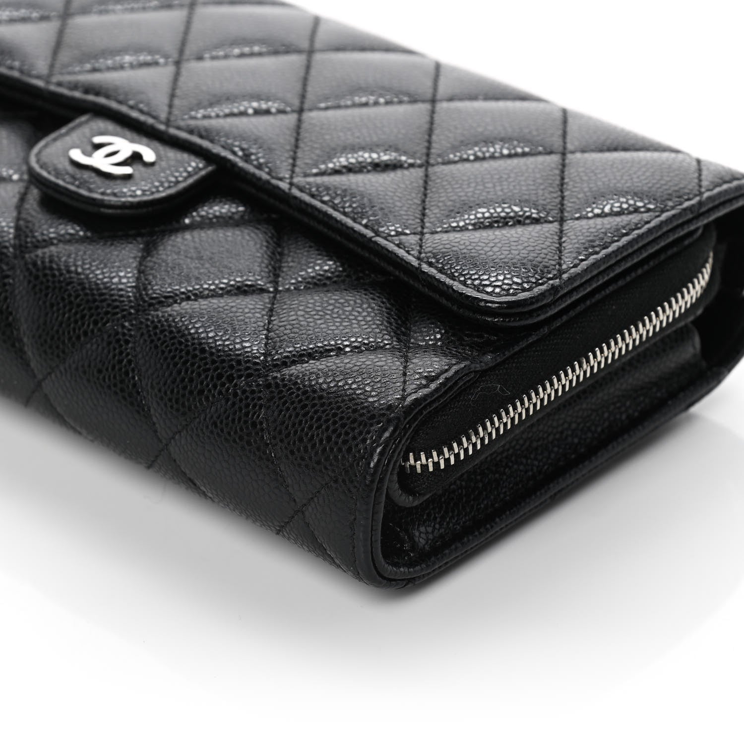 Chanel Caviar Quilted Phone Holder Wallet on Removable Chain Black 14 of 15