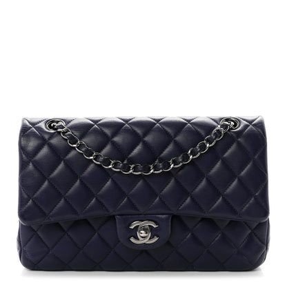 Chanel Lambskin Quilted Medium Double Flap Dark Purple 1 of 10