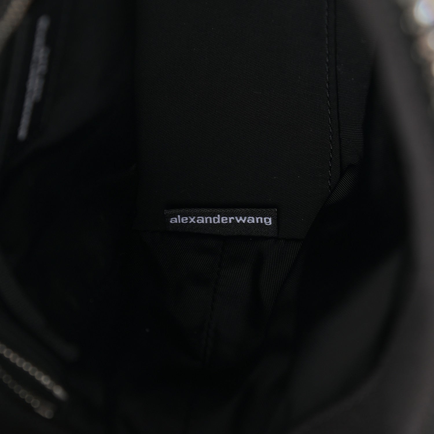 Alexander Wang Mesh Crystal Rhinestone Mini Crusier Tote Black Silver 7 of 12