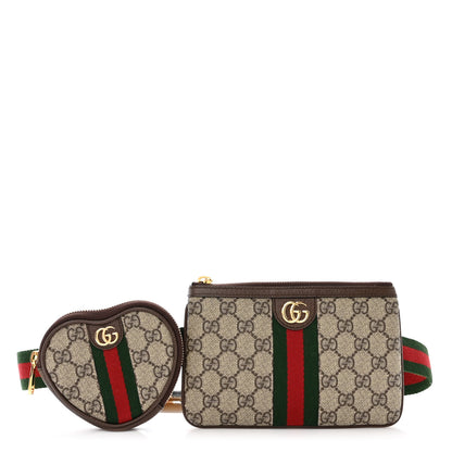 Gucci GG Supreme Monogram Web Ophidia Utility Belt Bag 95 38 Beige Ebony New Acero 1 of 12