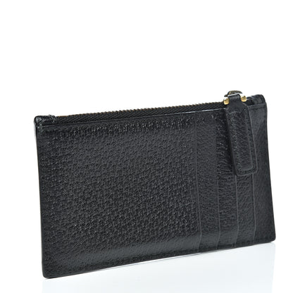 Gucci Calfskin Boar Effect GG Marmont Coin Case Card Holder Black 2 of 7