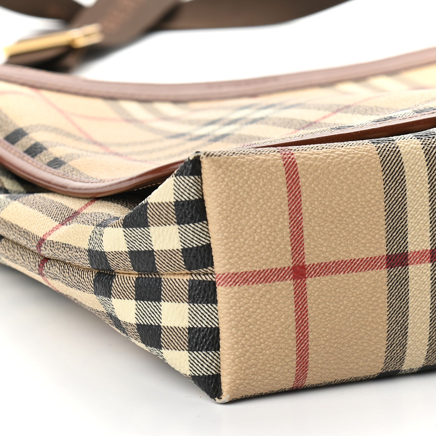 Haymarket Check Crossbody Messenger Bag Tan