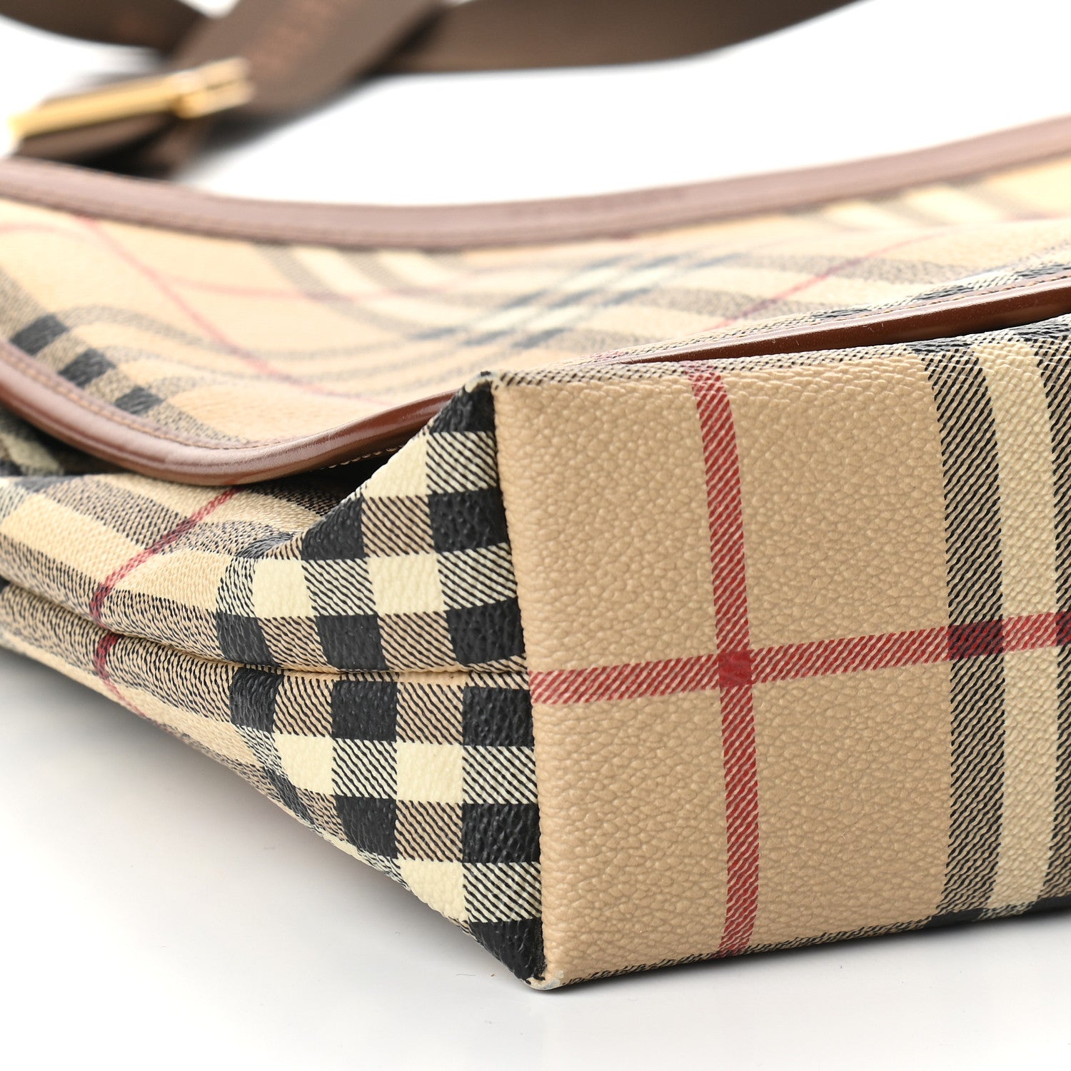 Burberry Haymarket Check Crossbody Messenger Bag Tan 6 of 8