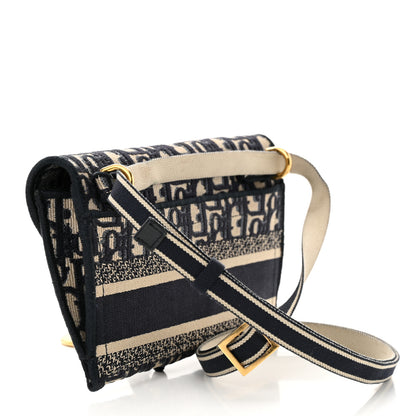 Christian Dior Oblique Slim Saddle Pouch Blue 4 of 12