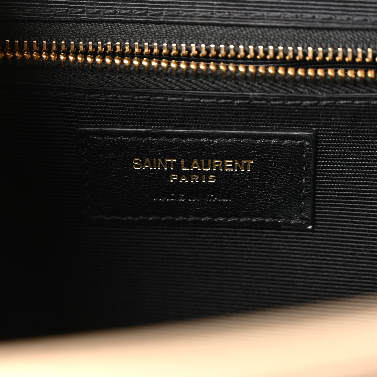 Saint Laurent Grain De Poudre Matelasse Chevron Large Monogram Satchel Dark Beige 6 of 11