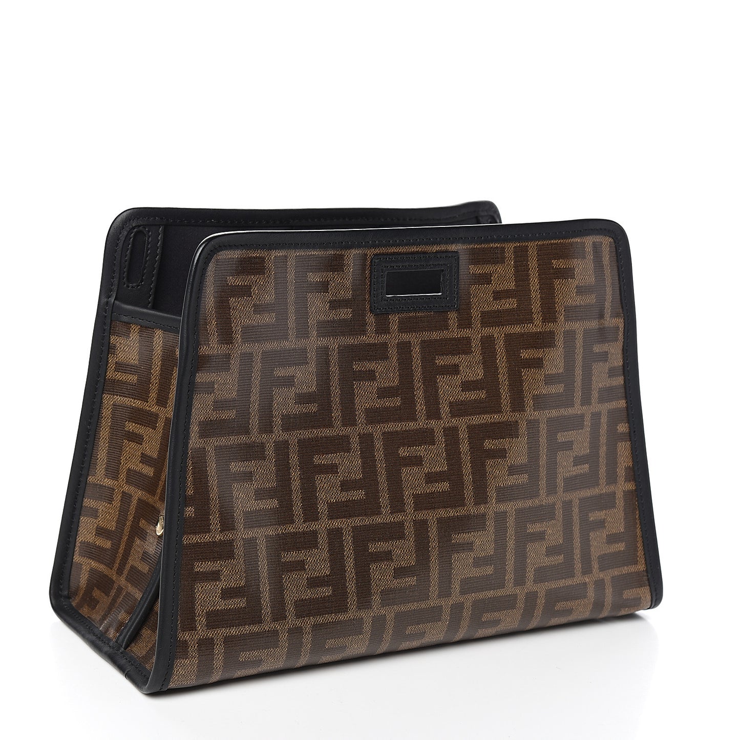 Glazed Fabric Vitello Century FF 1974 Stamp Patch Mini Peekaboo Defender Cover Mogano Panna Black