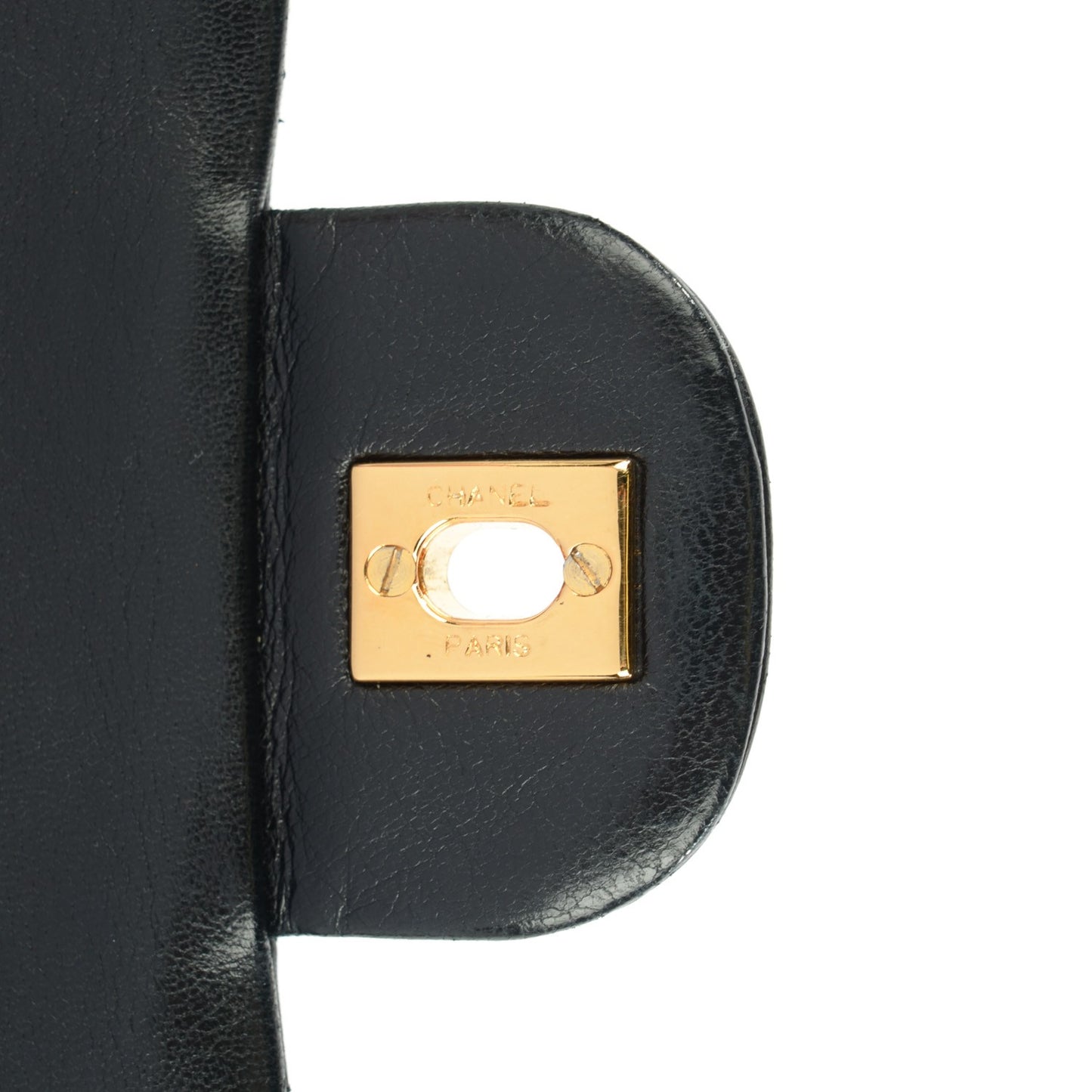 Lambskin Quilted Medium Double Flap Black