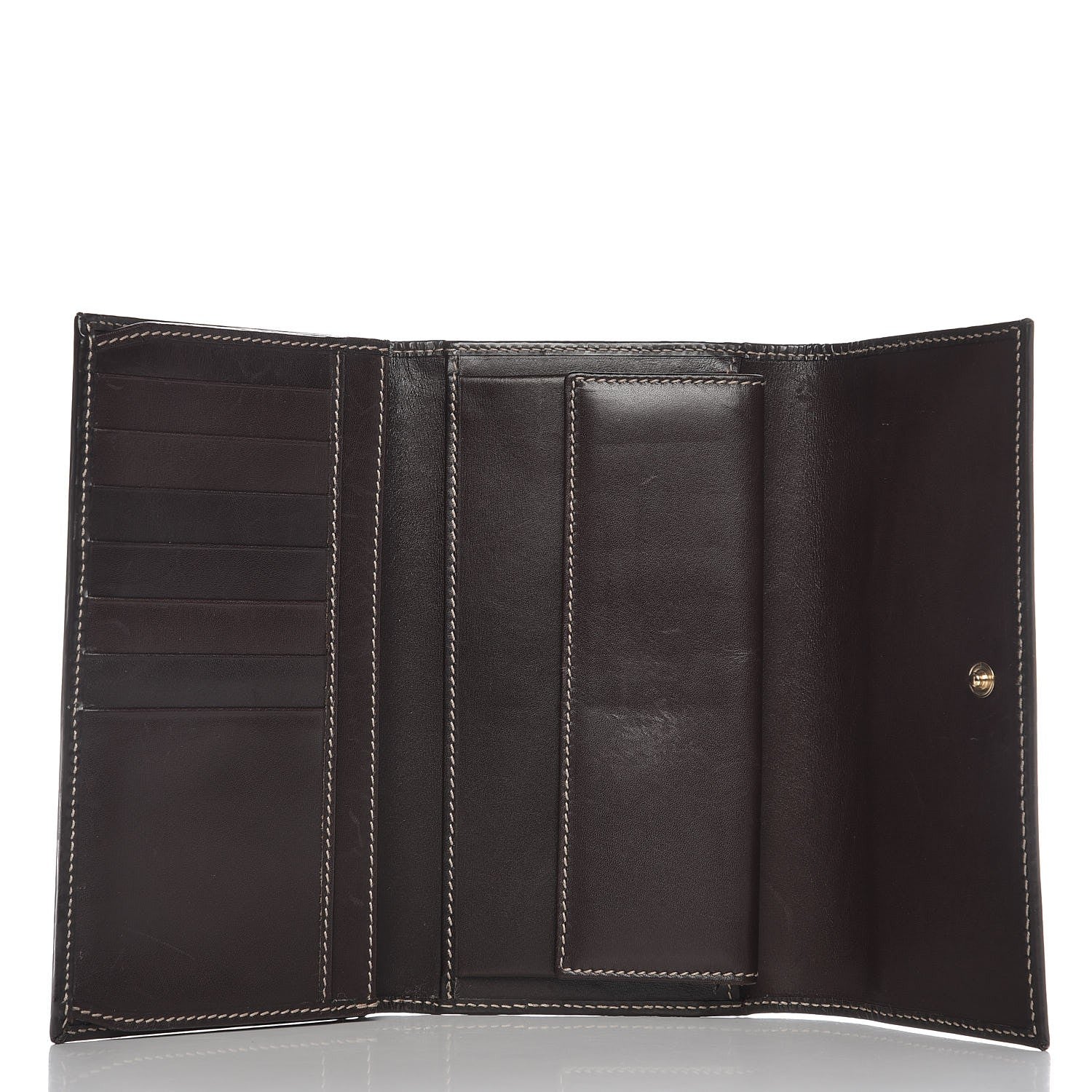 Gucci GG Plus Monogram Joy Continental Snap Oranizer Wallet Beige Ebony Dark Brown 5 of 7