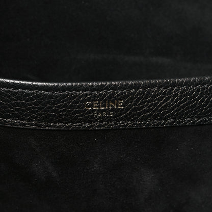 Celine Grained Calfskin Cuir Triomphe Cabas Drawstring Black 6 of 8