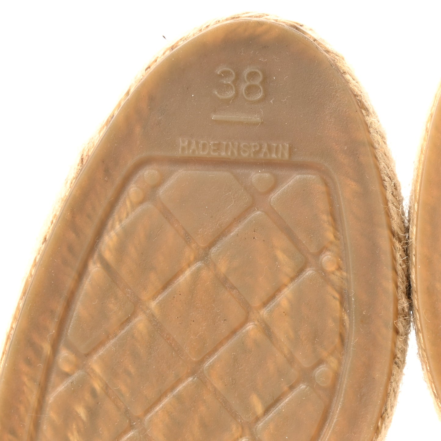 Lambskin CC Espadrilles 38 Beige Black