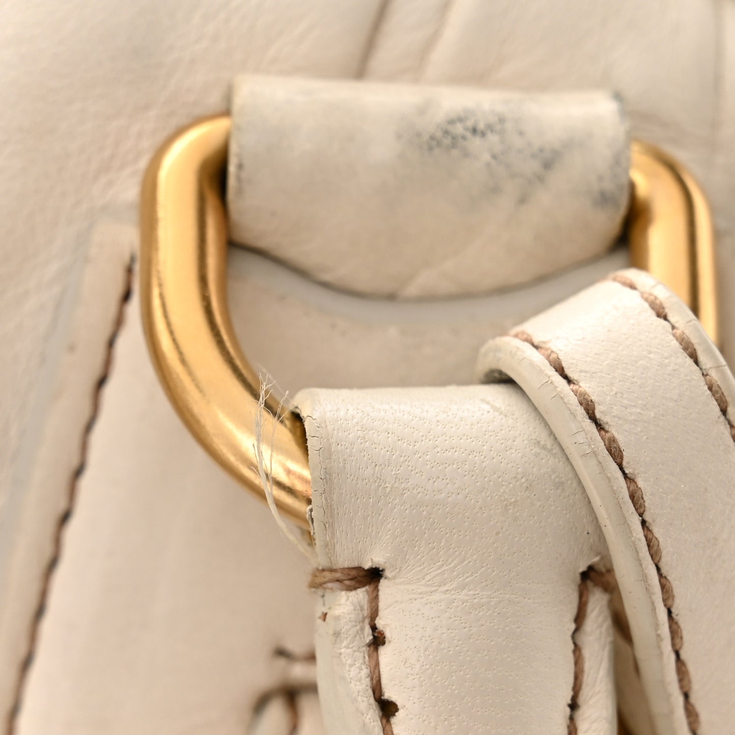 Nappa Gaufre Shopping Satchel White