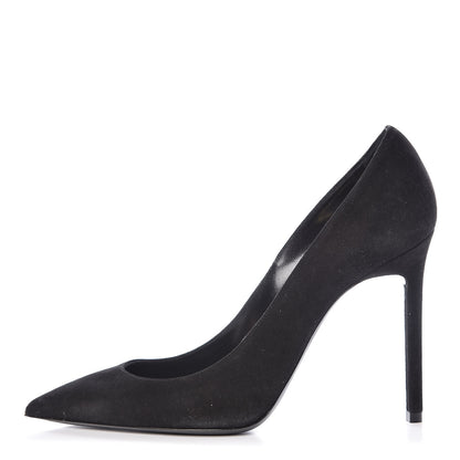 Saint Laurent Suede Calfskin Zoe Pumps 38 Black 1 of 11