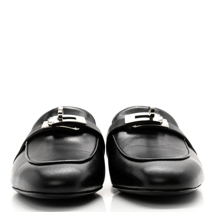 Hermes Goatskin Oz Mules 38.5 Black 2 of 10