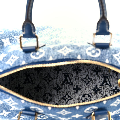 Louis Vuitton Monogram Jacquard Denim Speedy Bandouliere 25 Bleu 5 of 8