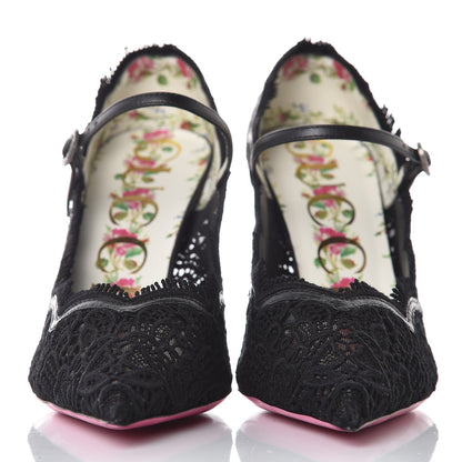 Gucci Lace Pizzo Venice Pumps 36.5 Black 2 of 15