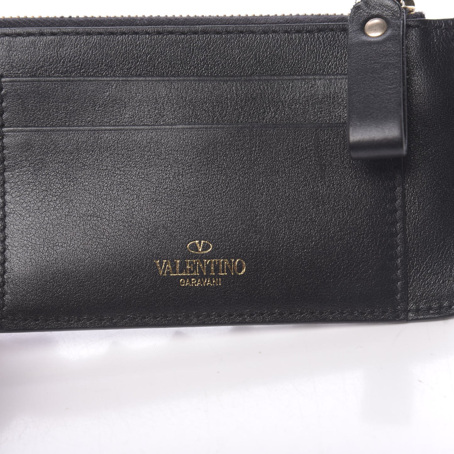 Vitello Rockstud Key Coin Case Card Holder Black