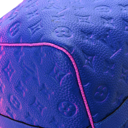 Louis Vuitton Taurillon Illusion Keepall Bandouliere 50 Bleu Rose 7 of 11