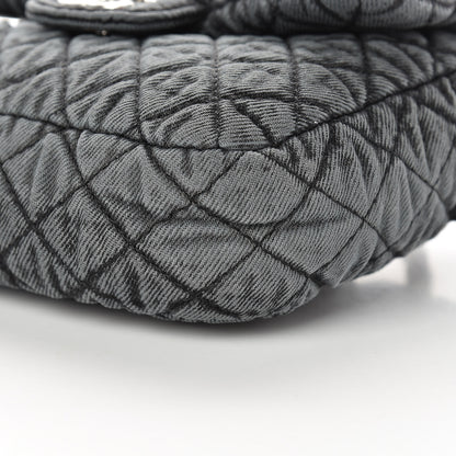 Chanel Washed Denim Quilted Small Denimpression Flap Grey Black 10 of 11