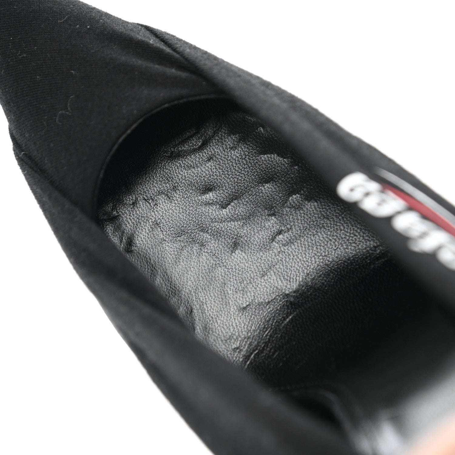 Balenciaga Jersey Crepe Political Campaign Logo Knife 115 Pointed Pumps 38 Black White Rouge 10 of 11