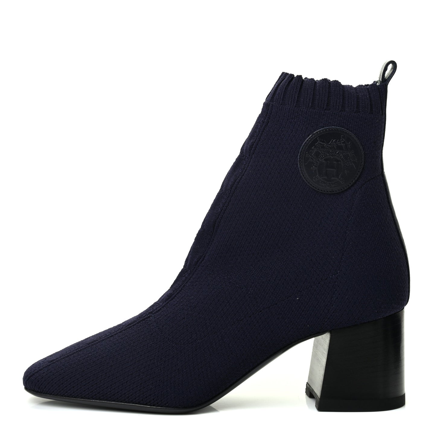 Knit Calfskin Volver Ankle Boots 37.5 Bleu Diplomatique