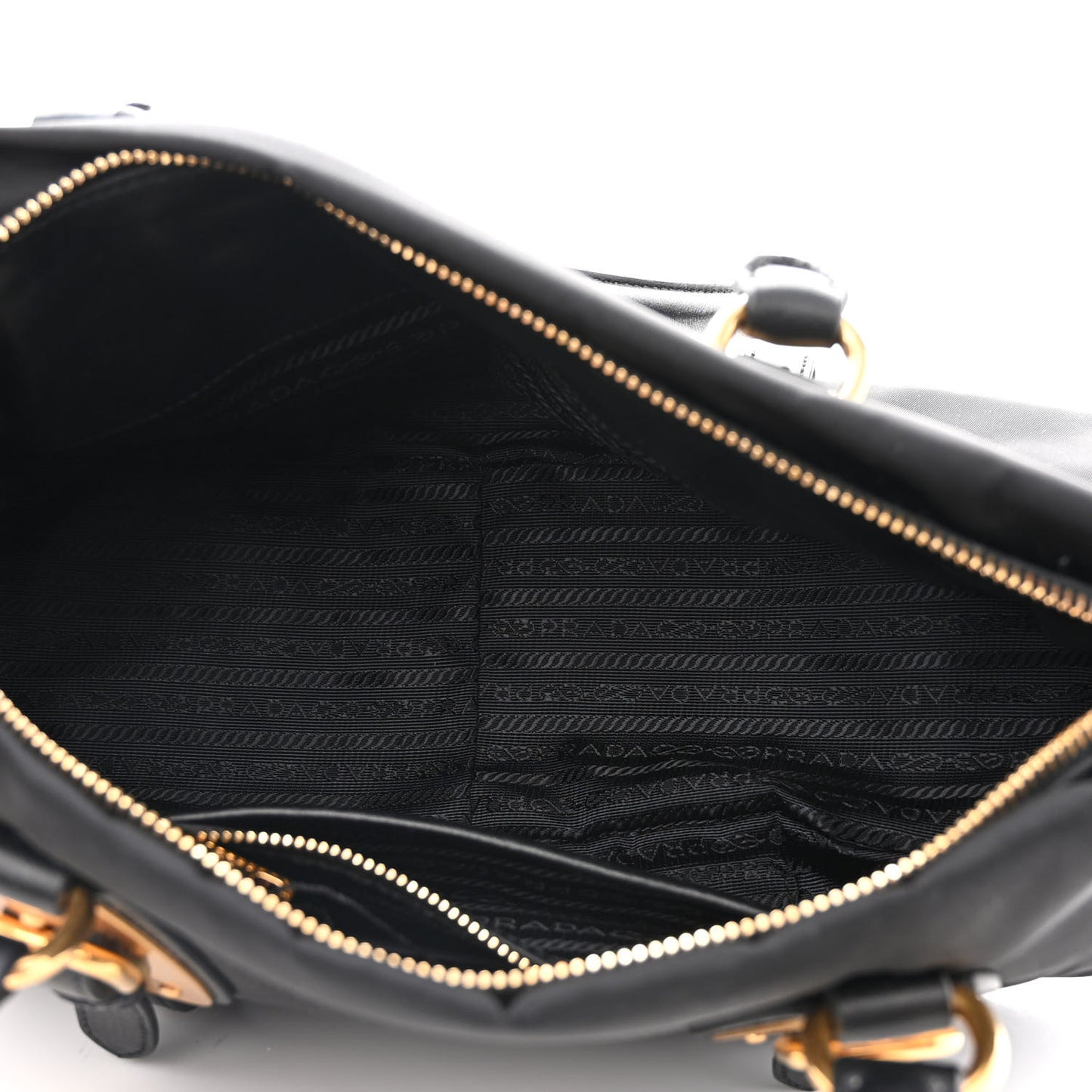 Tessuto Nylon Soft Calfskin Shopping Satchel Black