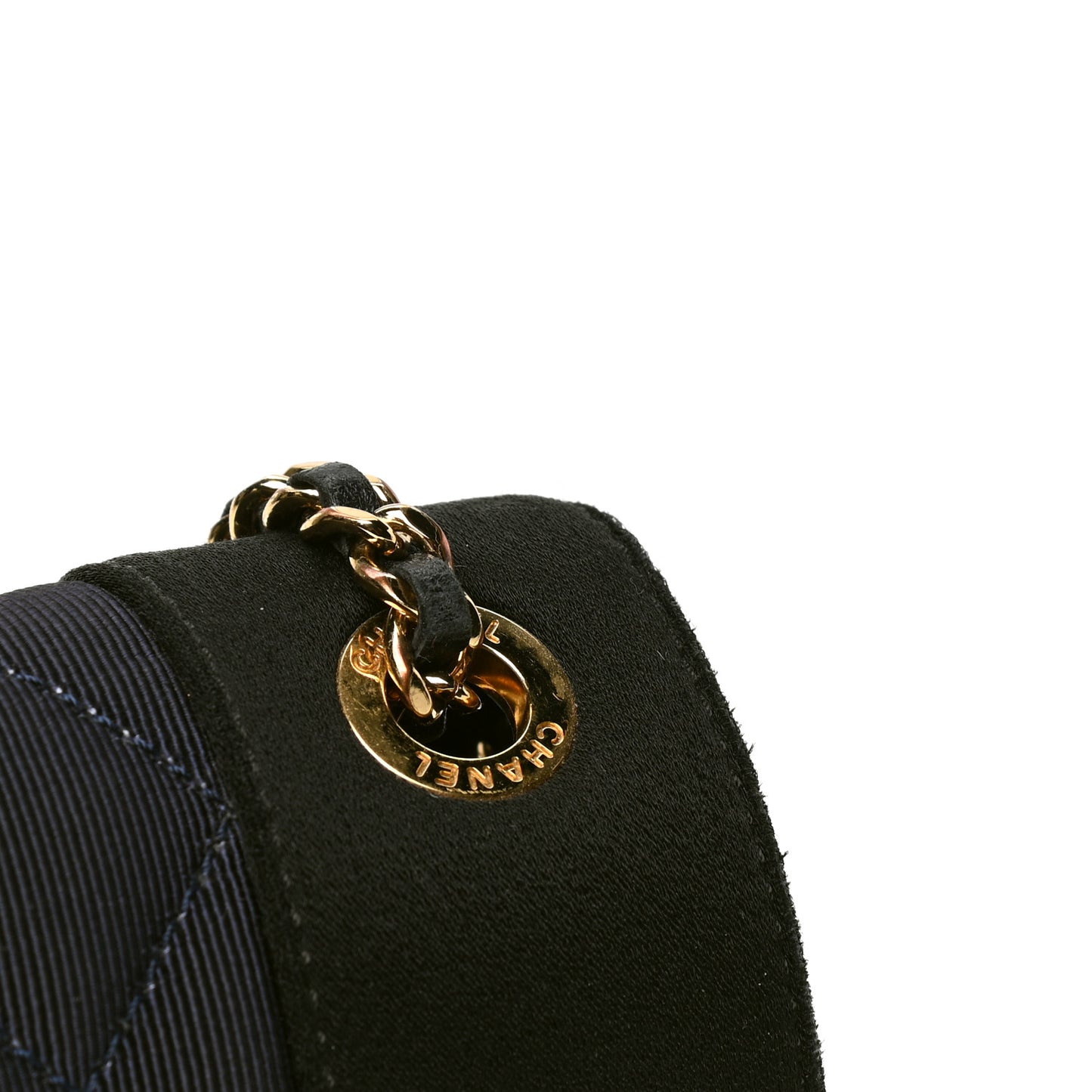 Grosgrain Satin Quilted Small Vintage Mademoiselle Flap Black