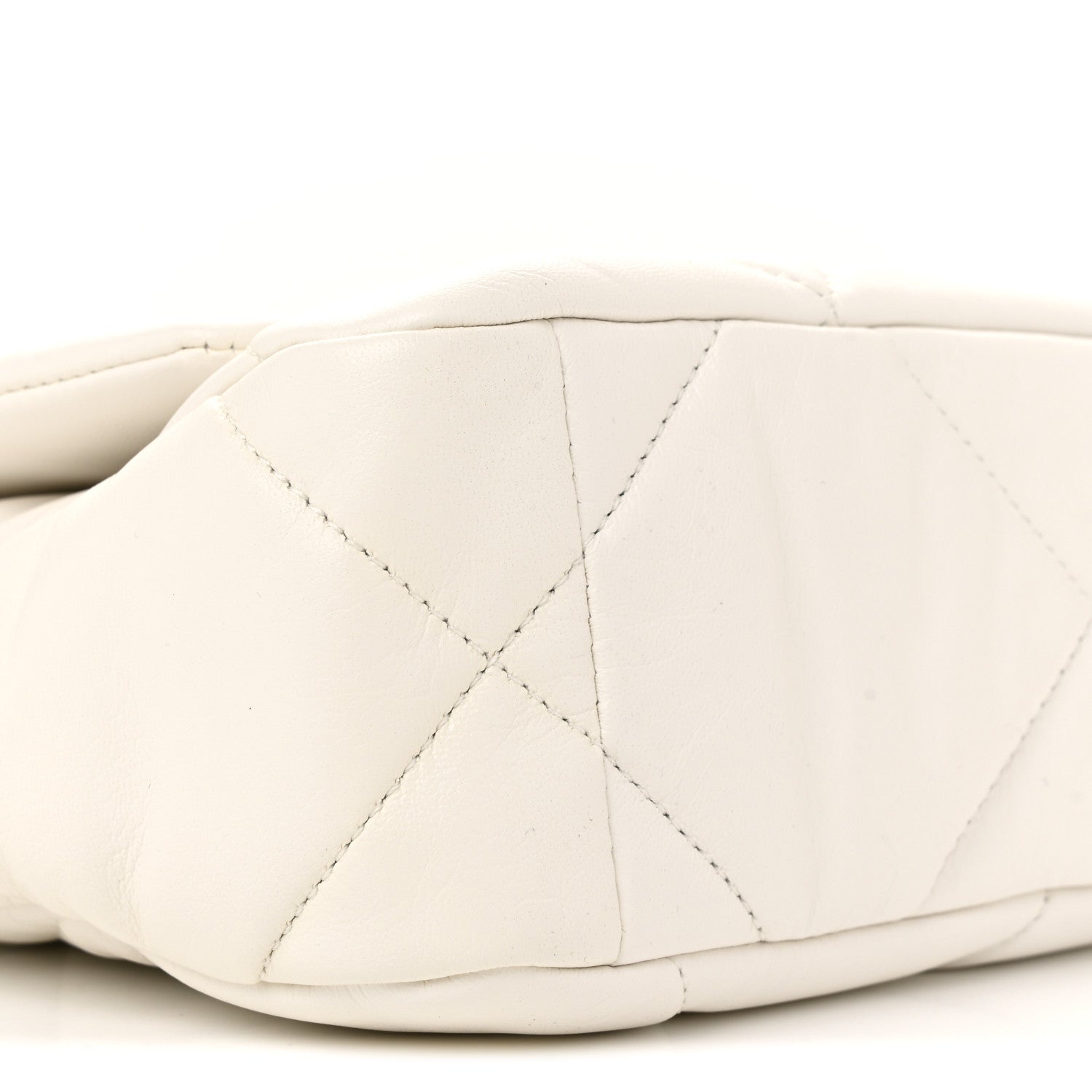 Chanel Shiny Goatskin Quilted Medium Chanel 19 Flap White 9 of 11