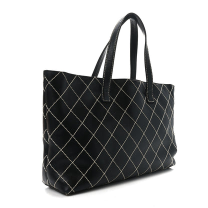 Chanel Calfskin Wild Stitch Large Tote Black 3 of 10