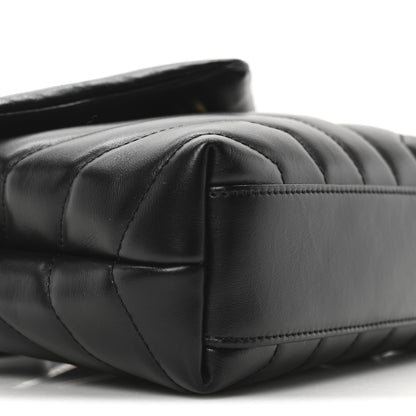 Saint Laurent Calfskin Y Quilted Monogram Toy Loulou Crossbody Bag Black 9 of 10
